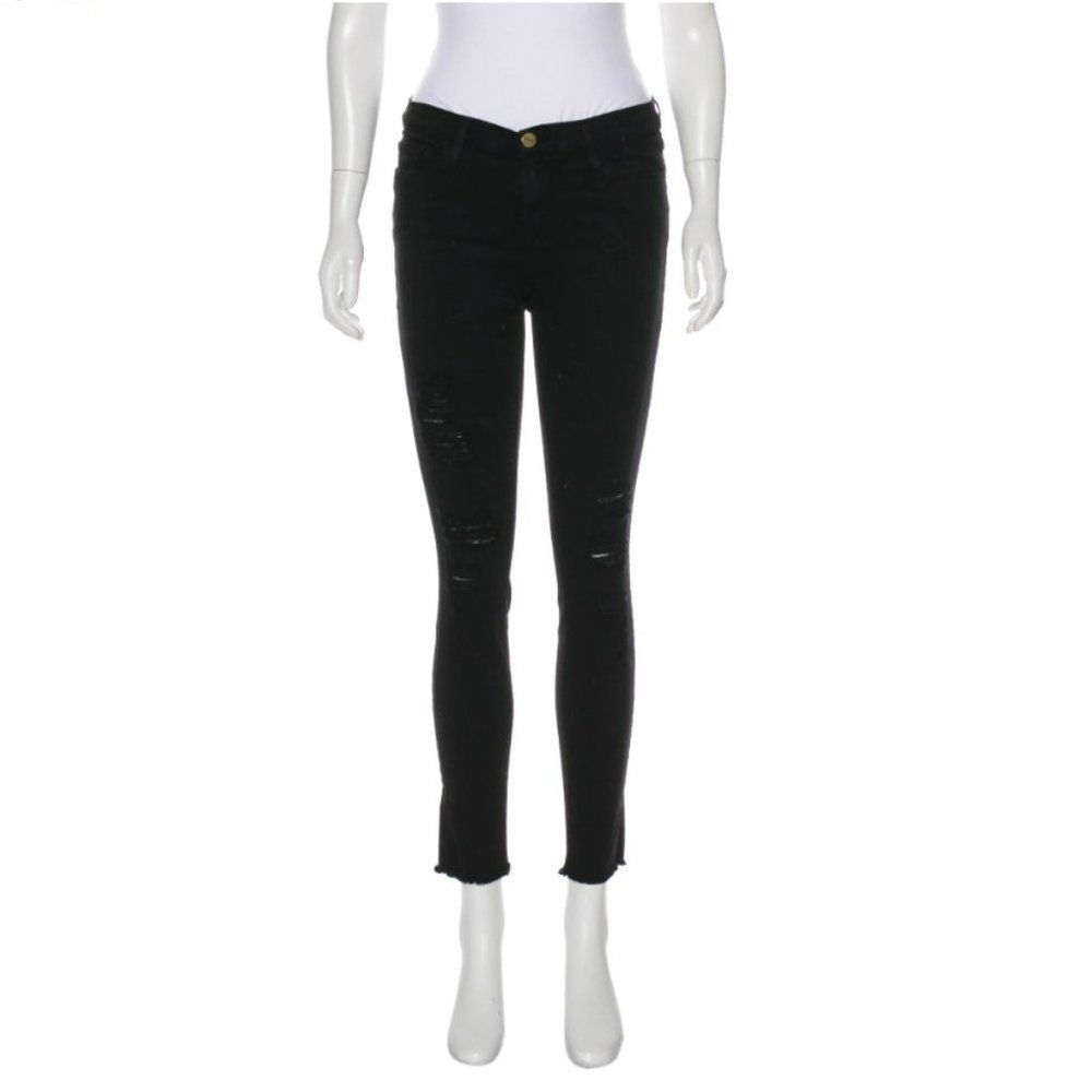 — Frame — Distressed Low-Rise Jeans Size: S‎ US 27